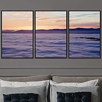 3 Piece Framed Canvas Wall Art Mountain Landscape Canvas Prints Home Artwork Decoration for Living Room,Bedroom - 16
