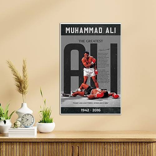 Image of TenorArts Muhammad Ali Poster Boxer Fan Art Print Boxing Wall Poster with Thick 300 GSM Matt Finish Paper (18inches x 12inches)
