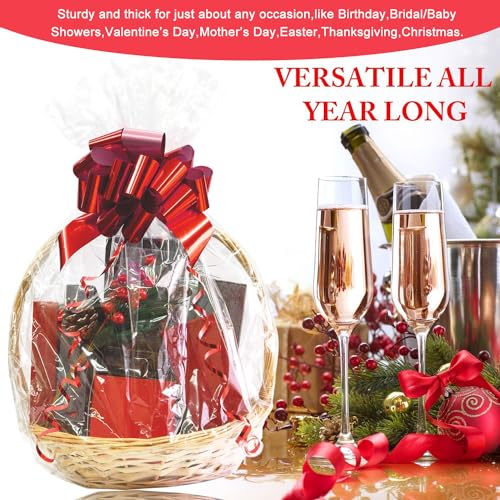 Image of Morepack Extra Large Shrink Wrap Bags for Gift Baskets 32x40 Inches 5 Pcs