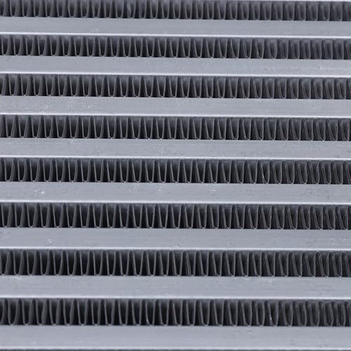 Universal Intercooler,28.35" x 9.06" x 4" Aluminum Turbo Intercooler with 3" Inlet/Outlet Tube Fin Replaces for Any Turbo Charger System Increase Air Flow,Aluminum Polished,Silver