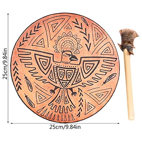 LIOONS Shaman Drum instrumento de percusión 25x25x5 cm miniatura 2