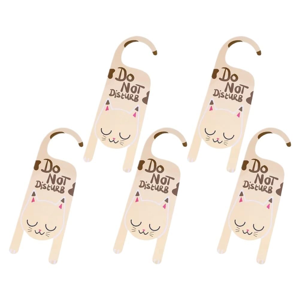 Door Handle Hanging Sign 5Pcs PVC Knob Signs Do Not Disturb Door Hanging Doorknob Tag Hotel Office Decorative Sign Boards Reusable