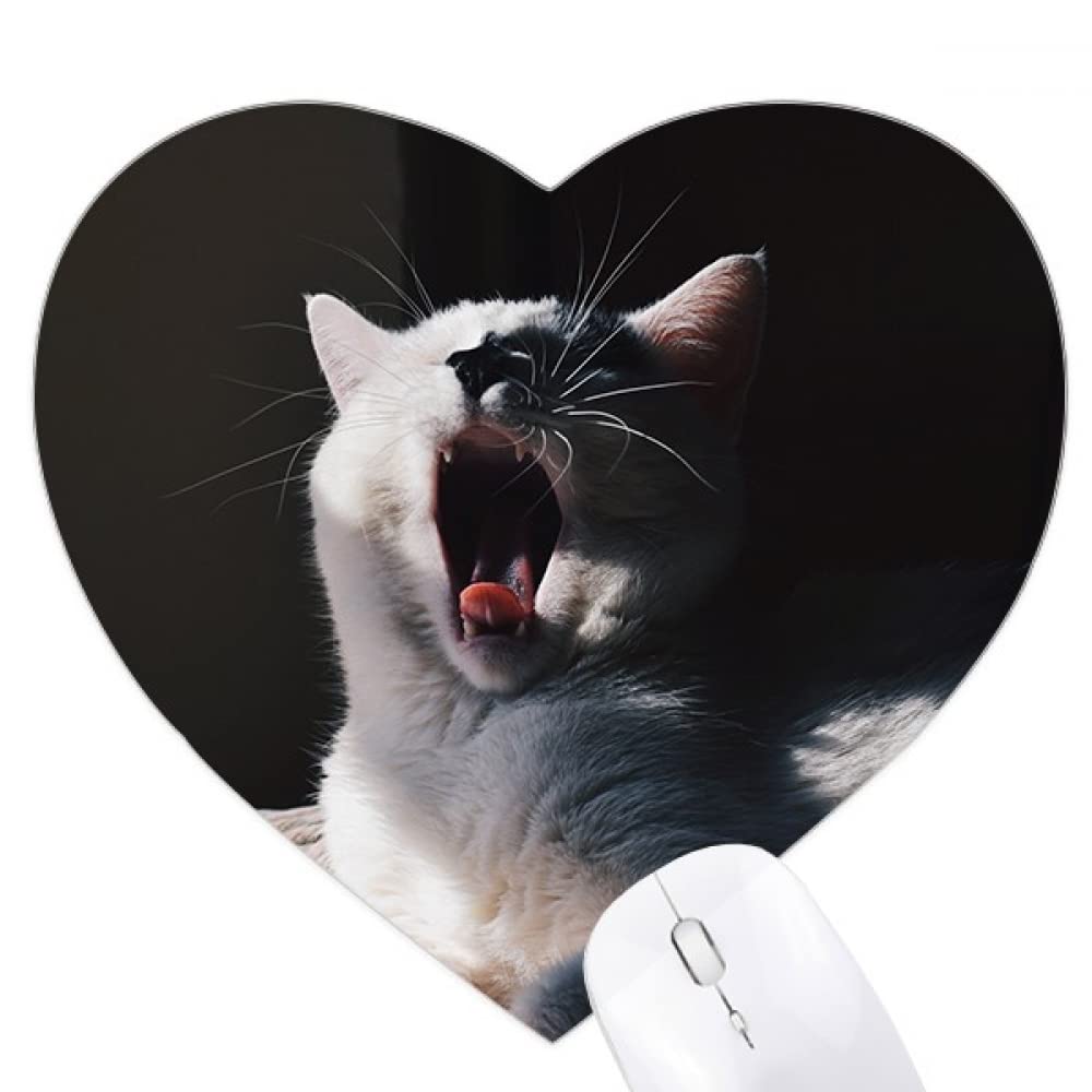 Tapis de souris chat antidérapant et précis en forme de cœur - 5