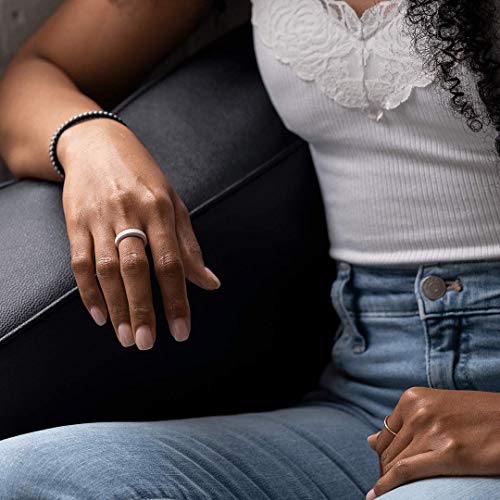 Enso Rings Bevel Thin Silicone Wedding Ring – Hypoallergenic Unisex Stackable Wedding Band – Comfortable Minimalist Band – 5.08mm Wide, 2.16mm Thick4