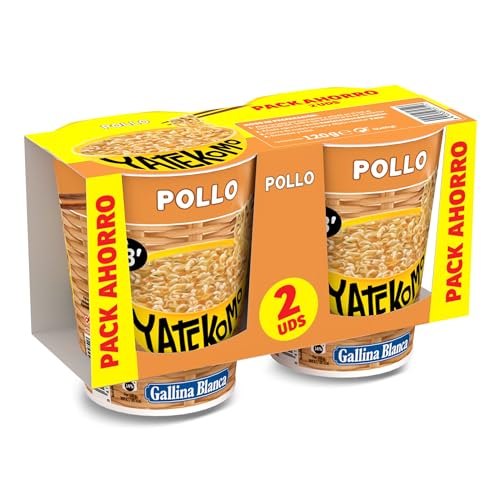 Gallina Blanca · Yatekomo · Fideos Orientales YATEKOMO de Pollo | Preparado de Noodles Orientales con Aderezo de Pollo. Fácil y Rápido de Preparar: Pack de 2 unidades Gallina Blanca · Yatekomo · Fideos Orientales YATEKOMO de Pollo | Preparado de Noodles Orientales con Aderezo de Pollo. Fácil y Rápido de Preparar: Pack de 2 unidades