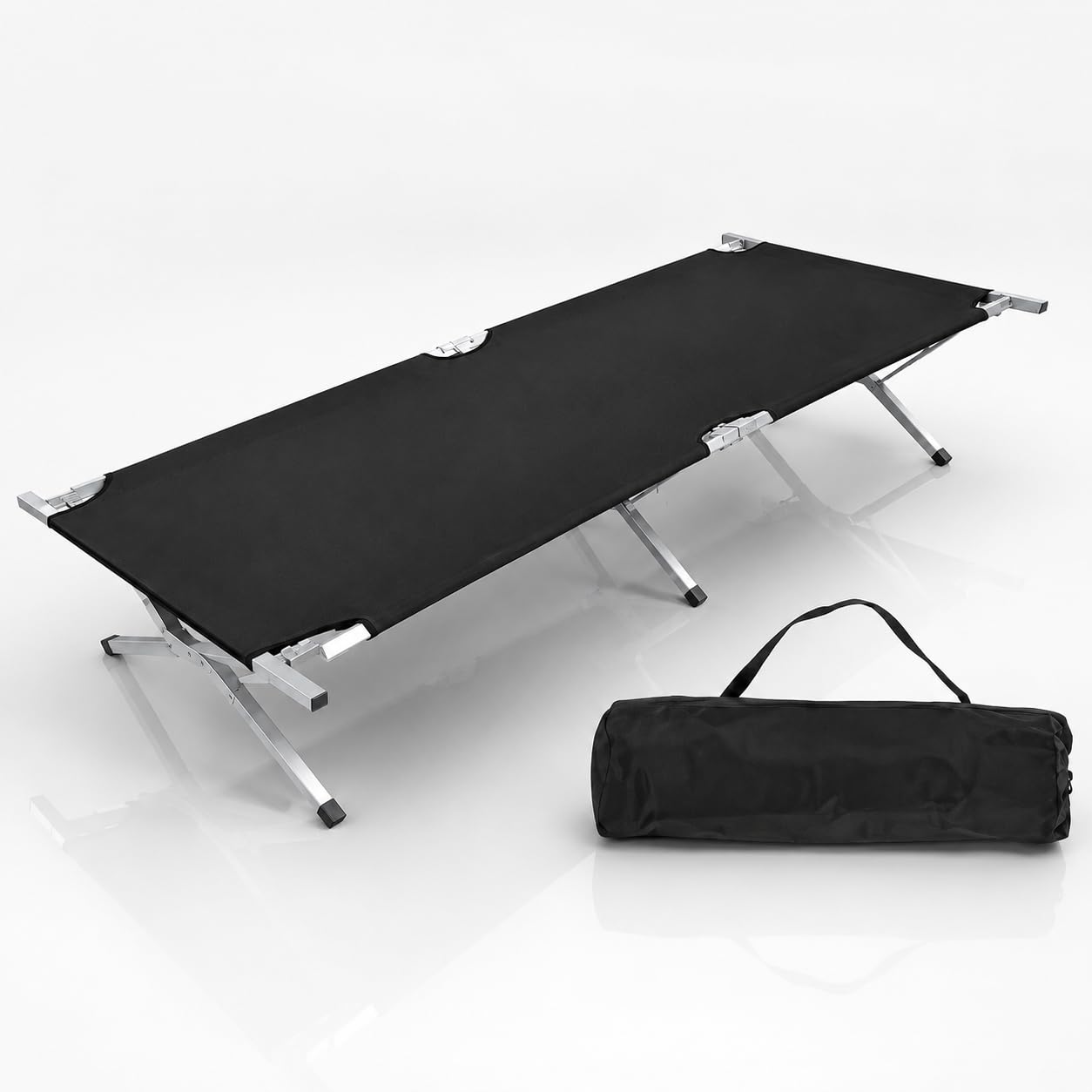 Folding Alloysteel Bed for Single Person Sleeping Foldable Stainless Steel Cot Frame Heavy Duty Fabric Strong Cloth for Bedroom,Terrace,Balcony,Outdoor (A3)-image-5