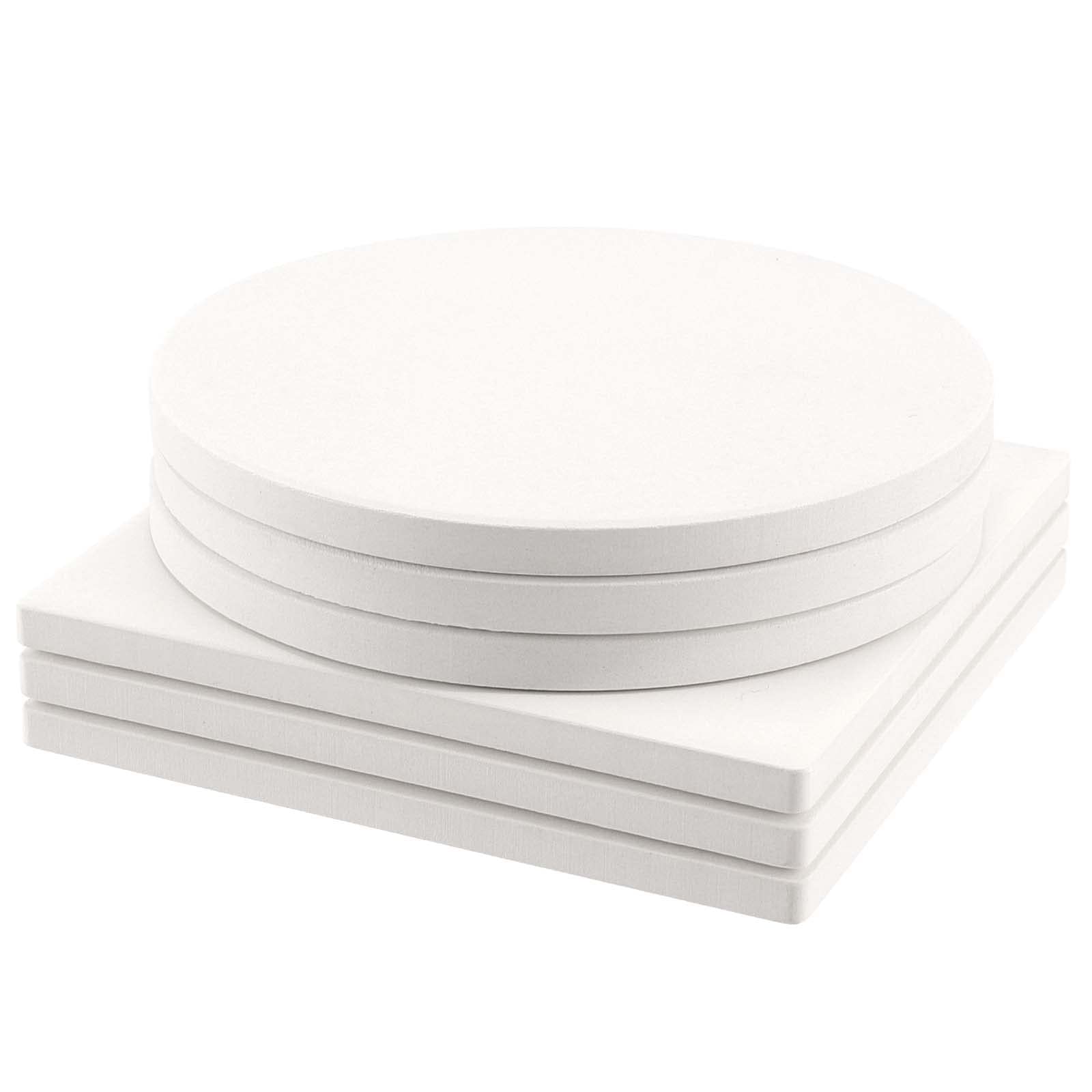 Confezione da 48 sottobicchieri in ceramica vuoti da 10,2 cm, con supporto in sughero, sottobicchieri in ceramica per pittura, artigianato fai da te e decorazioni