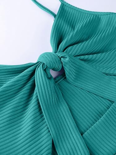 Image of LYANER Women's Summer Tie Knot Cut Out Side Split Sleeveless Knit Bodycon Maxi Dress Sexy Vacation Long Sundress