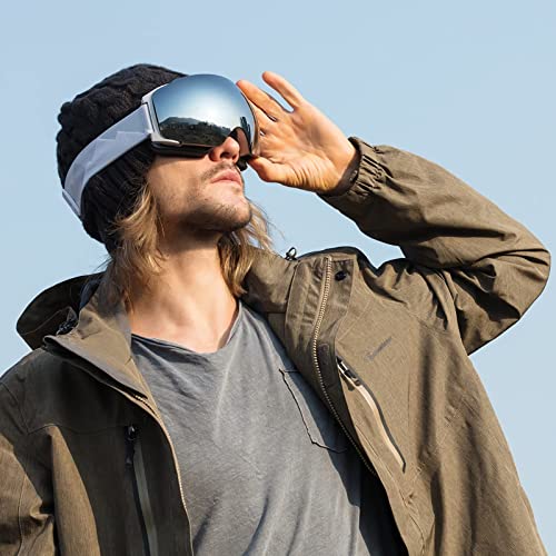 Image of OutdoorMaster Ski Goggles PRO - Frameless, Interchangeable Lens 100% UV400 Protection Snow Goggles for Men & Women ( Grey Frame VLT 10% Grey Lens with Free Protective Case )