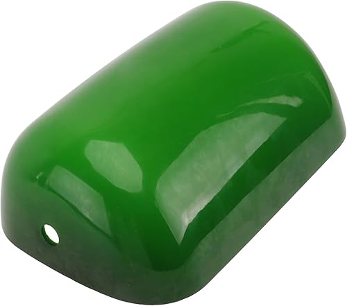 Lurrose Pantalla de cristal verde para lámpara de banqueros de repuesto para banqueros, lámpara de escritorio de banqueros verdes, pantalla de