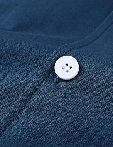 Pijama para hombre de algodón modal con botones y bolsillo ropa de dormir cómoda 4