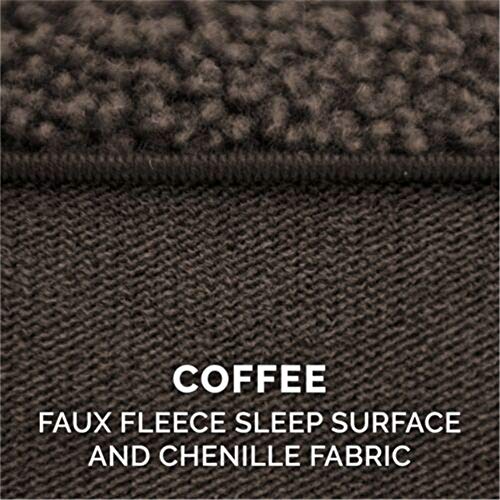 Image of Furhaven Orthopedic Dog Bed for Large /Medium Dogs w / Removable Bolsters & Washable Cover, For Dogs Up to 55 lbs - Plush & Suede Sofa - Espresso, Large