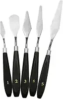 5X Pintura Raspador Espátula Flexível Conjunto, Conjunto de facas de paleta de aço inoxidável para aplicação de pintura a óleo, tinta acrílica, cobertura de bolo
