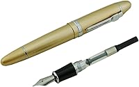 Vista 5 de Lanxivi Jinhao 159 - Pluma estilográfica color champán con ribete plateado y estuche