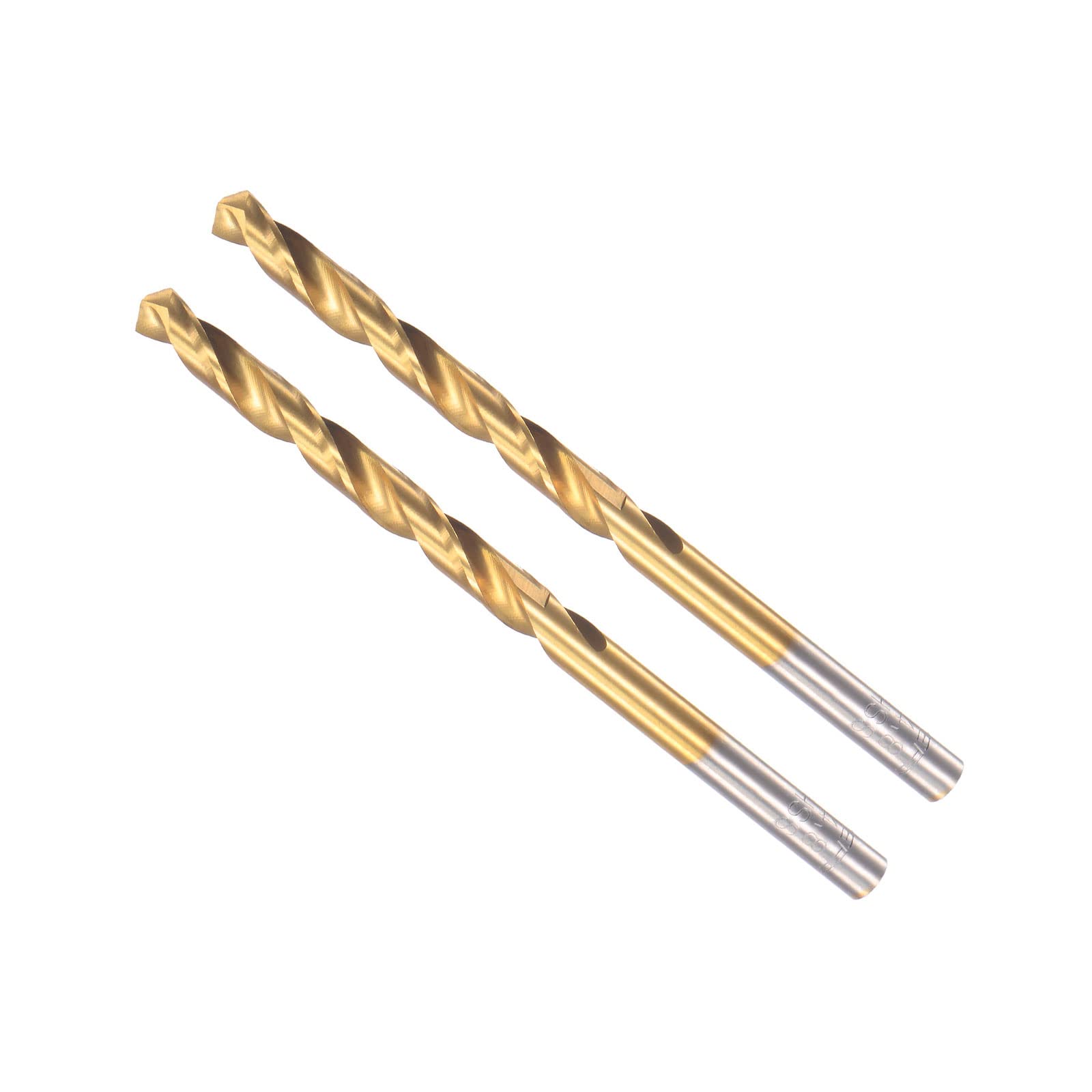 CoCud Twist Drill Bits, 4.8mm Drilling Diameter, Titanium Coated High Speed Steel 6542 Straight Round Shank