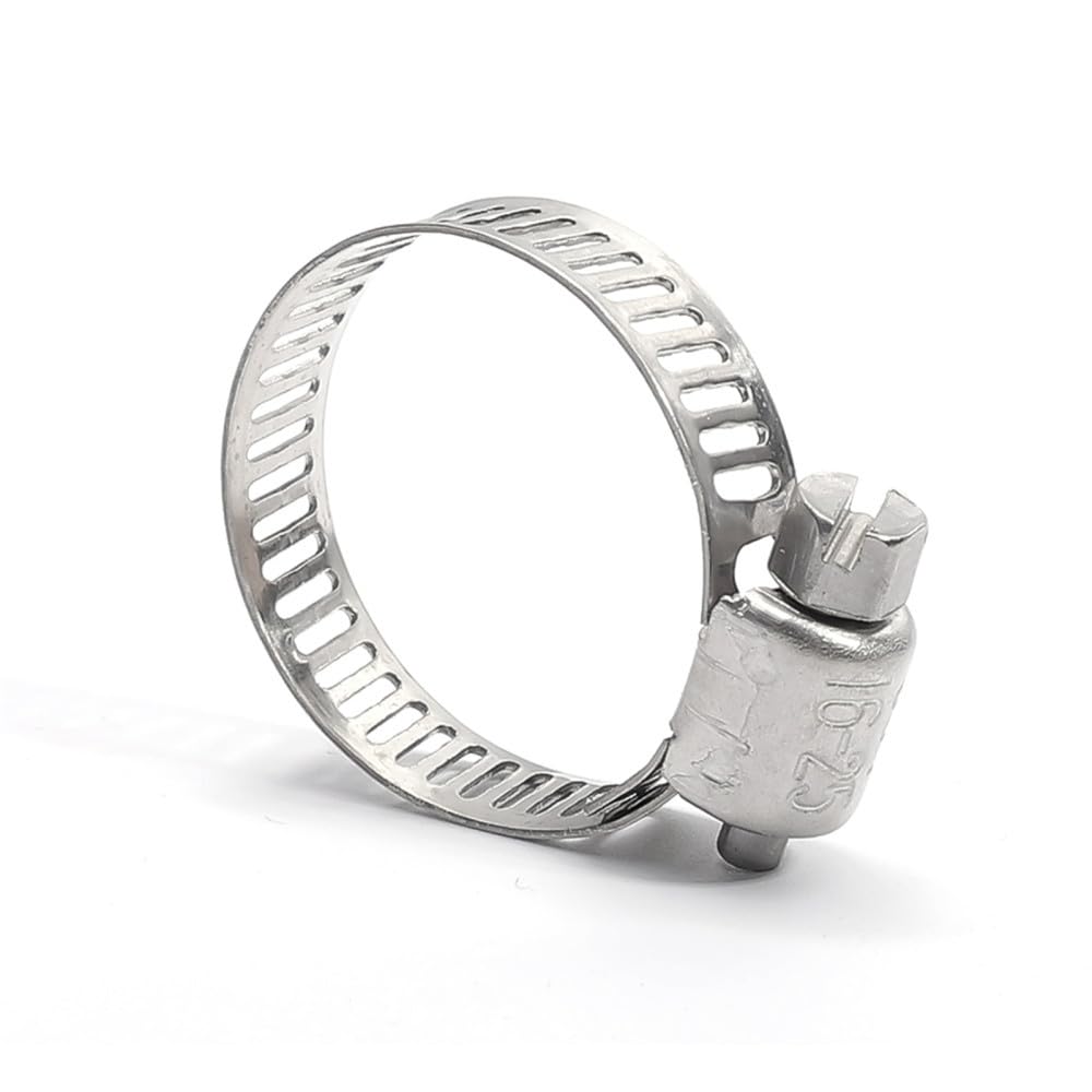 Lot de 5 colliers de serrage circulaires en acier inoxydable pour tuyau d'air, eau et carburant - 1/10 pièces (5 pièces, 10 à 16 mm)