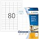 HERMA 10901 Power Etiketten, 25 Blatt, 35,6 x 16,9 mm, 80 pro A4 Bogen, 2000 Stück, selbstklebend, bedruckbar, extrem stark haftend, blanko Papier Klebeetiketten Aufkleber, weiß