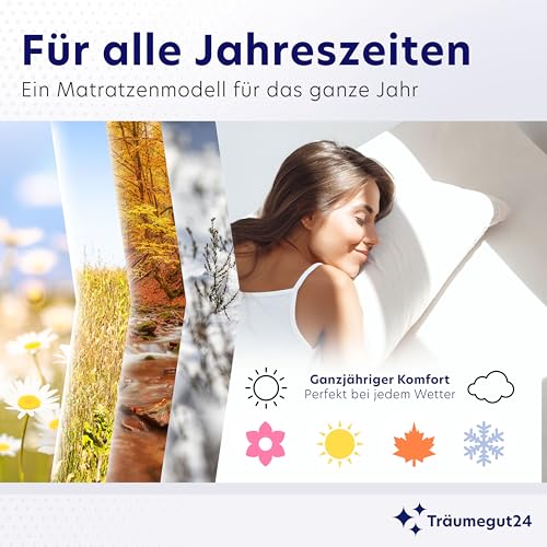 Träumegut24 - ergonomische 7-Zonen Matratze 80x200 cm | Größe + Höhe wählbar | Härtegrad H2&H3...