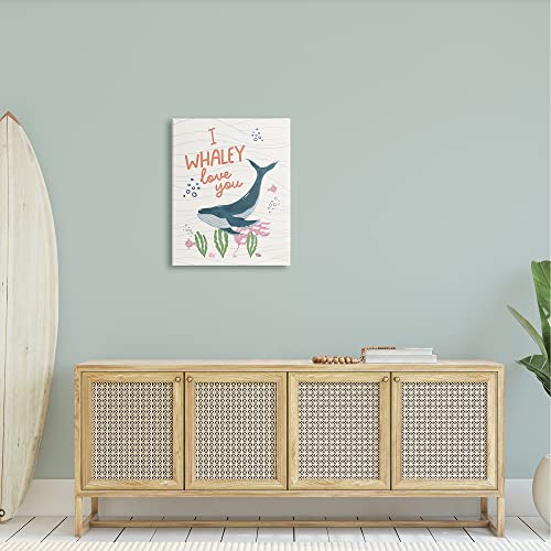 Image of Whaley Love You Quirky Ocean, 24 x 30 Inch Canvas Wall Art