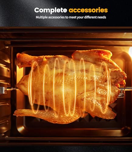 Mini Forno ad Aria 23 Litri, Emphsism Friggitrice ad Aria Doppio Cestello 1800W, Airfryer con LED Touch Screen, 15 Funzioni Preimpostate 11 Accessori e 1 Ricettario - immagine 4