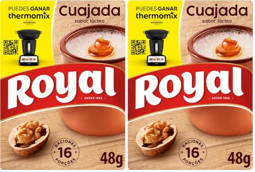 Royal Cuajada Tradicional Azucarada en Polvo 16 Raciones, 48g, 48 gramo, 1 (Paquete de 2)