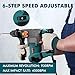 GLORITY 1-1/4 Inch SDS-Plus 13 Amp Heavy Duty Rotary Hammer Drill with Safety Clutch 4 Functions and Variable Speed, Including Chisels and Drill Bits