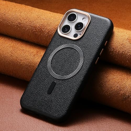 Chargement Magnétique iPhone 17 Pro Max Coque Cuir Mat