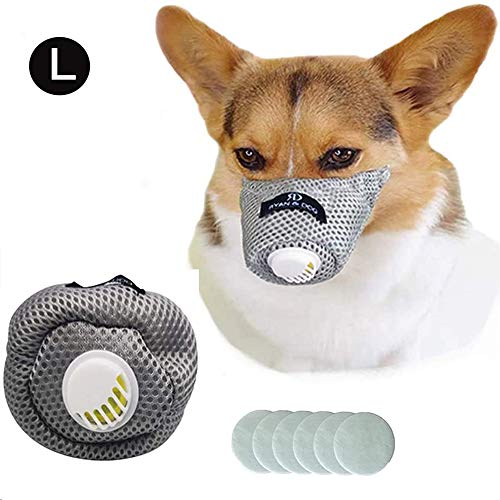 Linkinghome Dog Respirator Muzzle, Dog Protective Muzzle Adjustable Pet Mouth Muzzle Soft Breathable
