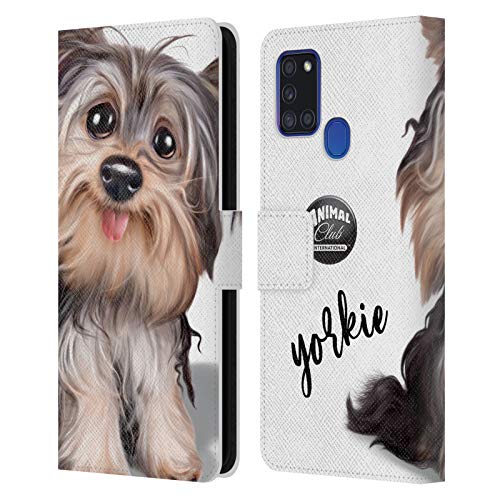 Étui Portefeuille Samsung A21s Yorkie Housse Cuir Antichoc avec Support