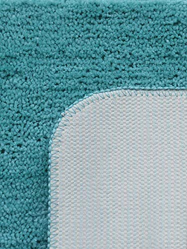 Image of SKIVE India Solid Anti Slip Bathmat,Colour Aqua,Size(40 x 60 cm) Set of 2 Piece