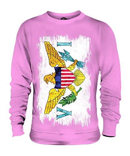 Sweat-Shirt Îles Vierges des États-Unis Drapeau Grunge Candymix Unisexe