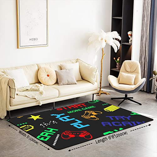 Loussiesd Gamer Rugs for Living Room Bedroom Non Slip Area Rug Kids Boys Girls Video Game Gamepad Carpet Area Rug Carpet for Kitchen 150 * 200cm - Image 2