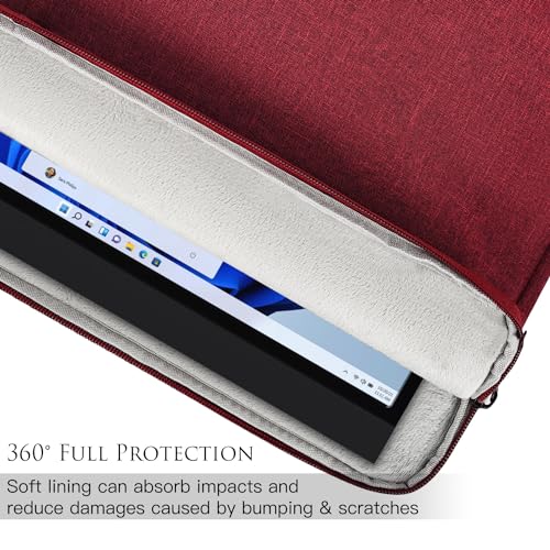 Image of Portable Monitor Case 15.6 Inch, 16.1 Inch Carrying Monitor Sleeve Bag Compatible with Lepow GTEK ViewSonic KYY AOC 15.6 inch USB-C Portable Display Monitors, 15 inchx10.8 inch Wine Red
