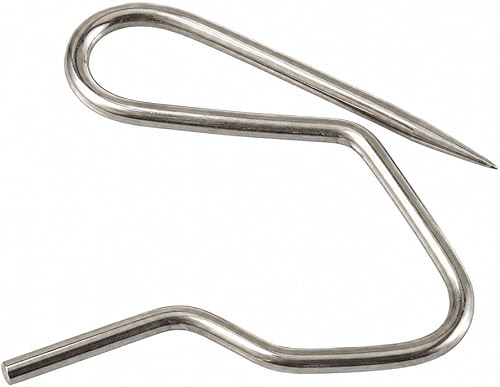 Papini Curtain Pin Hooks for Pencil Pleat Curtains, Silver, Pack of 10 | 10 rust-resistant stainless steel pin hooks for pencil pleat curtains, compatible with curtain tape, rings and tracks.