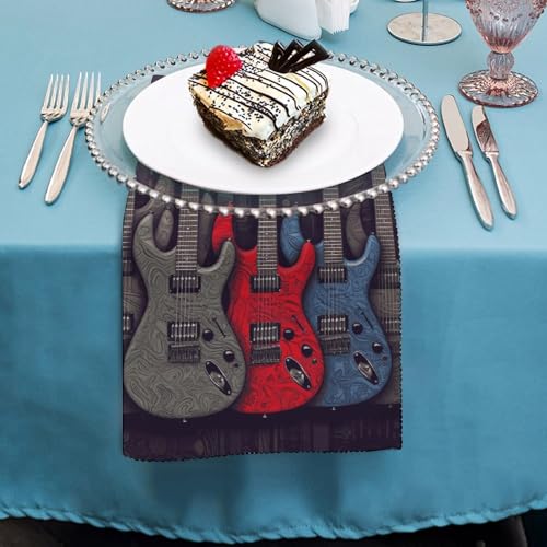 Servilletas de Tela con Diseño de Guitarra Florales 6 Piezas miniatura 4