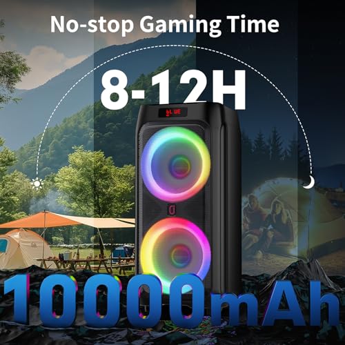 Image of JYX Karaoke Machine with 2 Wireless Microphones, 24 inch Big Portable Bluetooth Speaker for Adults with RGB Light PA System Treble & Bass 500W, Support TWS /USB /AUX /TF Card /REC, for Home Party Outdoors