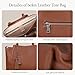 befen Soft Genuine Leather Tote Bag for Women Work, Woman Shoulder Bags Totes Purse with Compartments Multi Pockets Handbags Top Handles Work Bags Brown