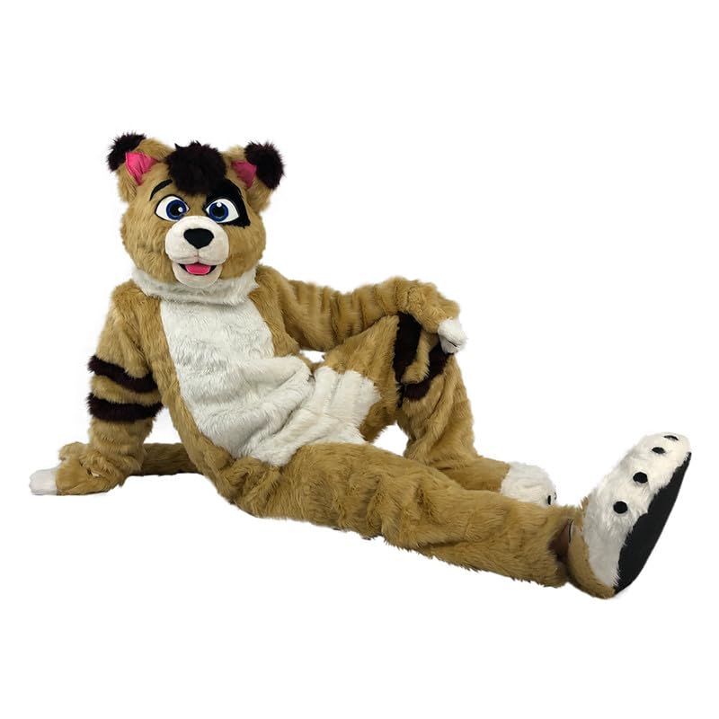 Brown Fox Wolf Husky Dog Mascot Costume Adult Cosplay