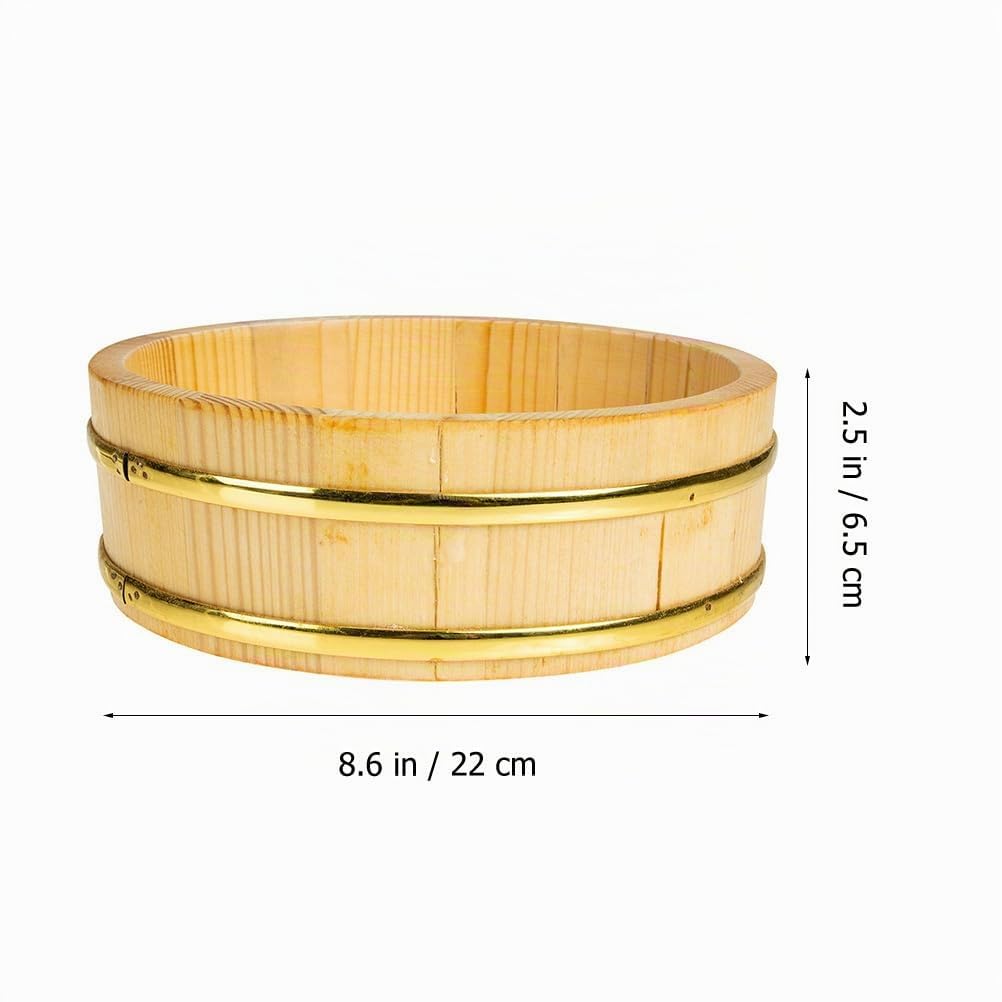 UPKOCH Japanisches Sushi Reis Fass 22Cm Aus Holz Für Sushi Reis Mischen Und Aufbewahrung Küchenhilfe Für Zuhause Und Restaurant