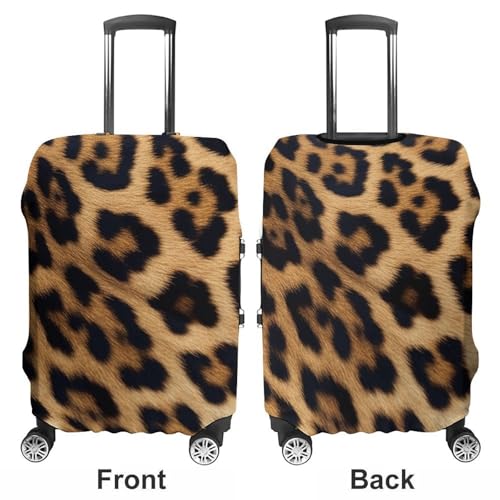 Rough Leopard Print Luggage Cover, Elastic Luggage Protector Fits 19-32in Suitcases, Washable & Anti-Scratch Suitcase Cover for Men Women XL3