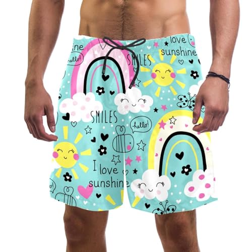 Maillot de bain séchage rapide avec motif arc-en-ciel