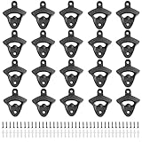 NATGAI Cast Iron Wall Mount Bottle Openers, Mounting Hardware Included, Vintage Rustic Bar (20)