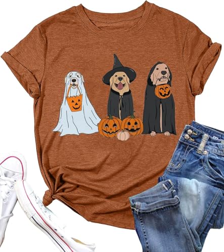 Halloween Shirts for Women Fall Pumpkin Graphic Tees Thanksgiving...