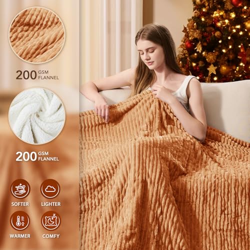 Image of Homemate Electric Heated Blanket King Size - 100 inchx90 inch Heating Blanket King Size Dual Control 1 /2 /4 /6 /8 Hours Auto-Off 10 Heat Level Over-Heat Protection Soft Flannel Sherpa ETL Certification