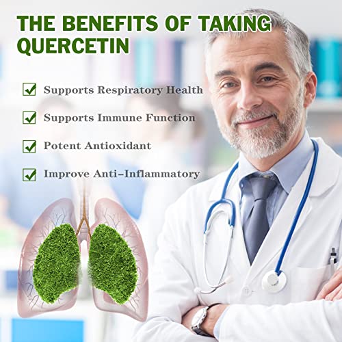 Omogs Quercetin 300Mg With Loquat Leaf Extract,Y-Aminobutyric Acid And Vitamin C, Enhance Immune,Respiratory Health,Antioxidant And Anti-Inflammatory,Natural Non Gmo/Non Soy/Gluten Free, 60 Capsules #TOP3