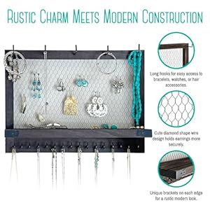 OUTSHINE Wall Hanging Jewelry Organizer | Rustic Jewelry Organizer Hanging on Wall | Western Jewelry Wall Mount Organizer | Wall Mounted Jewelry Organizer | Wall Mounted Jewelry Hanger OUTSHINE Wall Hanging Jewelry Organizer Rustic Jewelry Organizer Hanging on Wall Western Jewelry Wall Mount Organizer Wall Mounted Jewelry Organizer Wall Mounted Jewelry Hanger