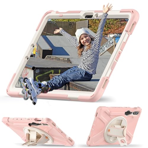 Housse de protection Samsung Galaxy Tab S9 FE robuste finition rose premium