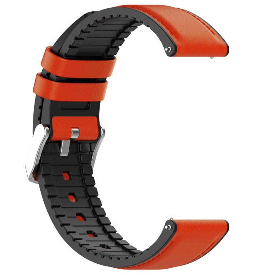 Image of AONES 20mm Watch Strap Leather Silicone Belt Compatible for Timex Analog Twhg03Smu26 Smartwatch Hook Band