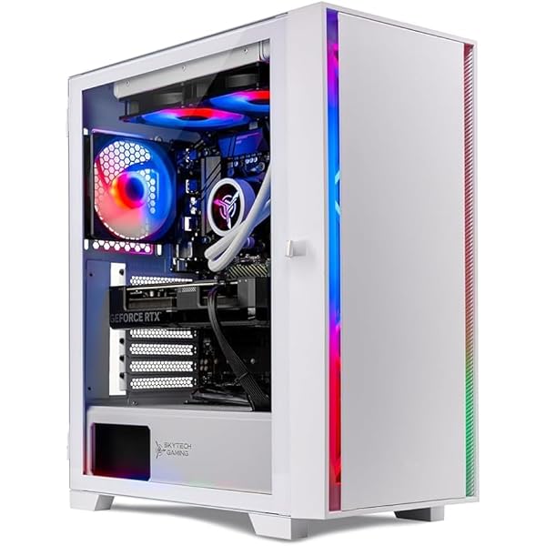 Skytech Shiva Gaming PC Desktop, Ryzen 7 7700X 4.5 GHz (5.4GHz Turbo Boost), NVIDIA RTX 4060 8GB GDDR6, 2TB SSD, 16GB DDR5 RAM 5200, 650W Gold PSU, 360mm ARGB AIO, Wi-Fi, Win 11 Home