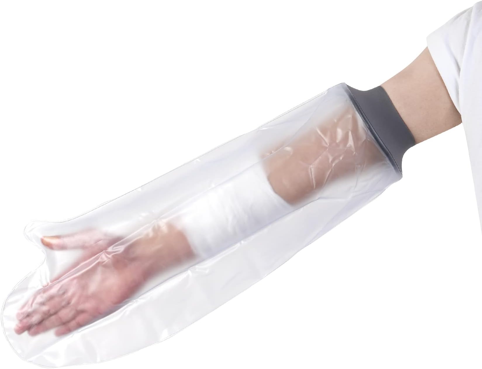 EVERCRYO Waterproof Adult Short Arm Cast Cover for Shower, Bath - Reusable Cast and Bandage Protector - Watertight Protection for Broken Arm, Hand, Finger, Wrist (Grey)